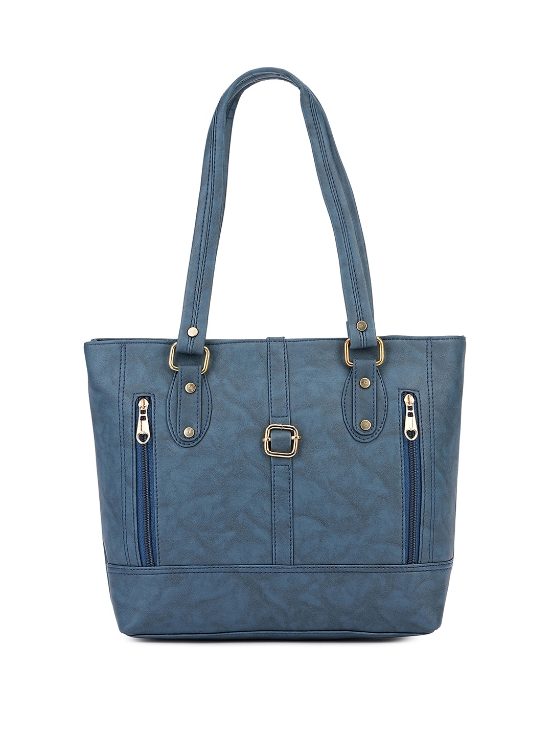 

ZAF Textured Oversized Structured Handheld Bag, Blue