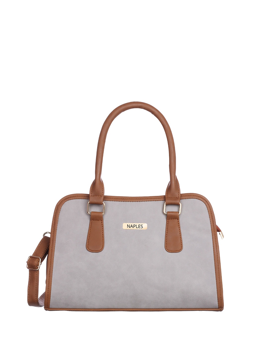 

Naples PU Structured Shoulder Bag, Grey