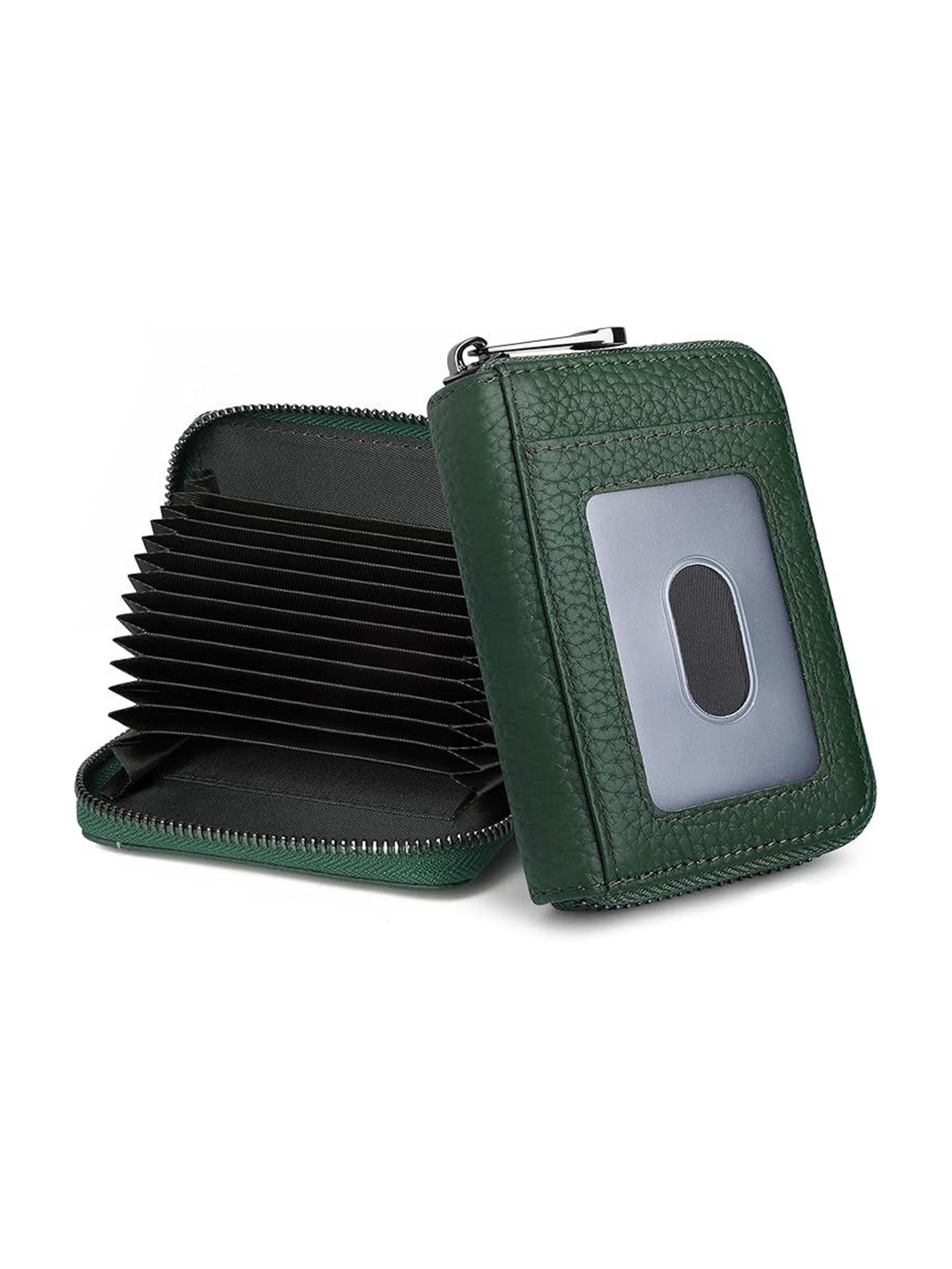 

ShopMantra Women Zip Detail PU Card Holder, Green