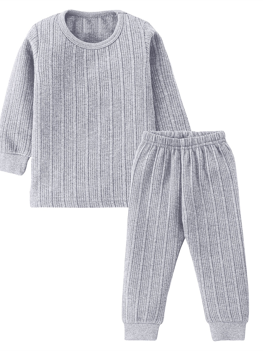 

PARYAG Boys Striped Wool Thermal Set, Grey