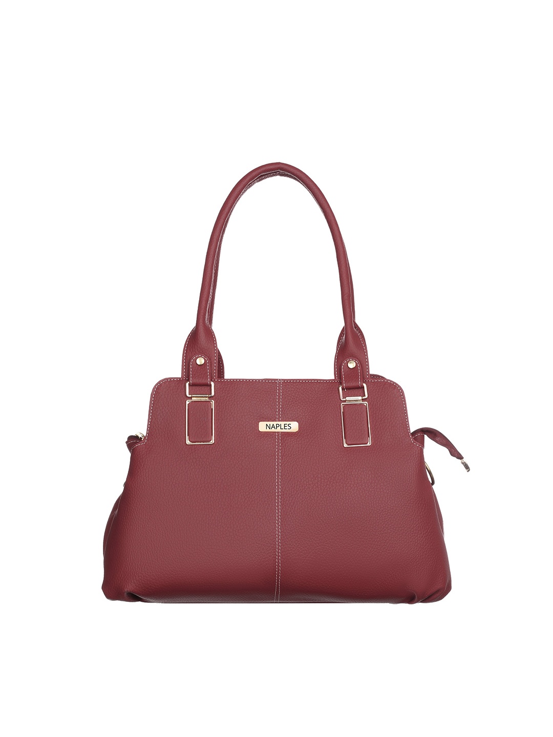 

Naples Women Solid Structured Handheld Bag, Burgundy