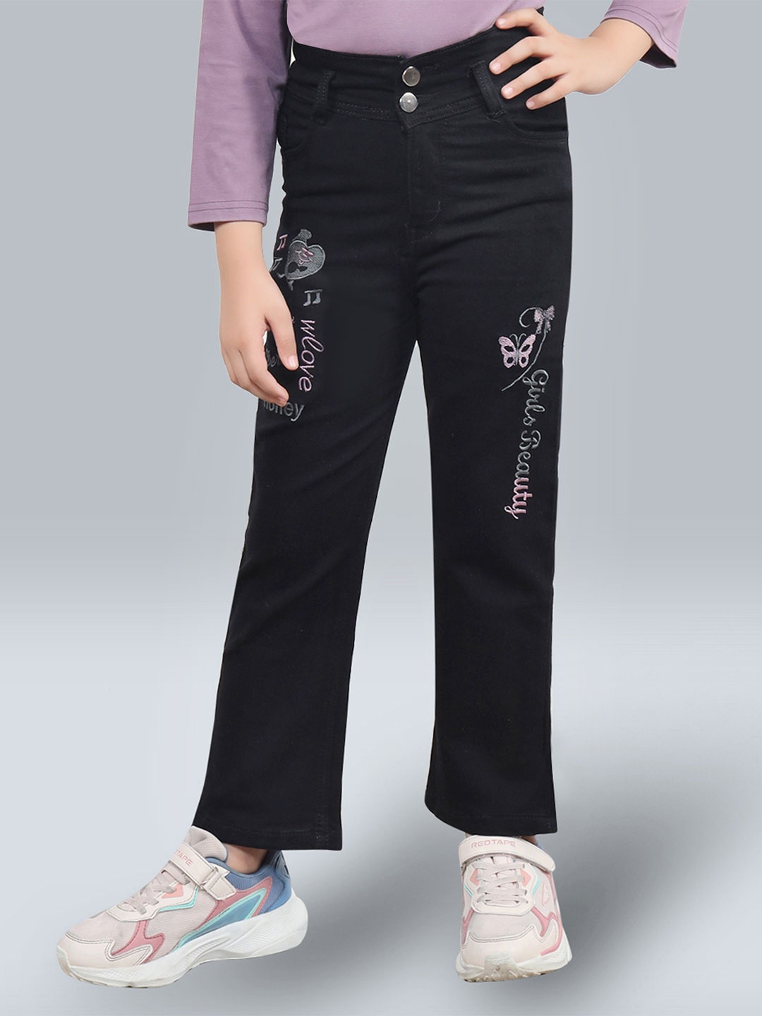 

Killer Girls Straight Fit Mildly Distressed Jeans, Black