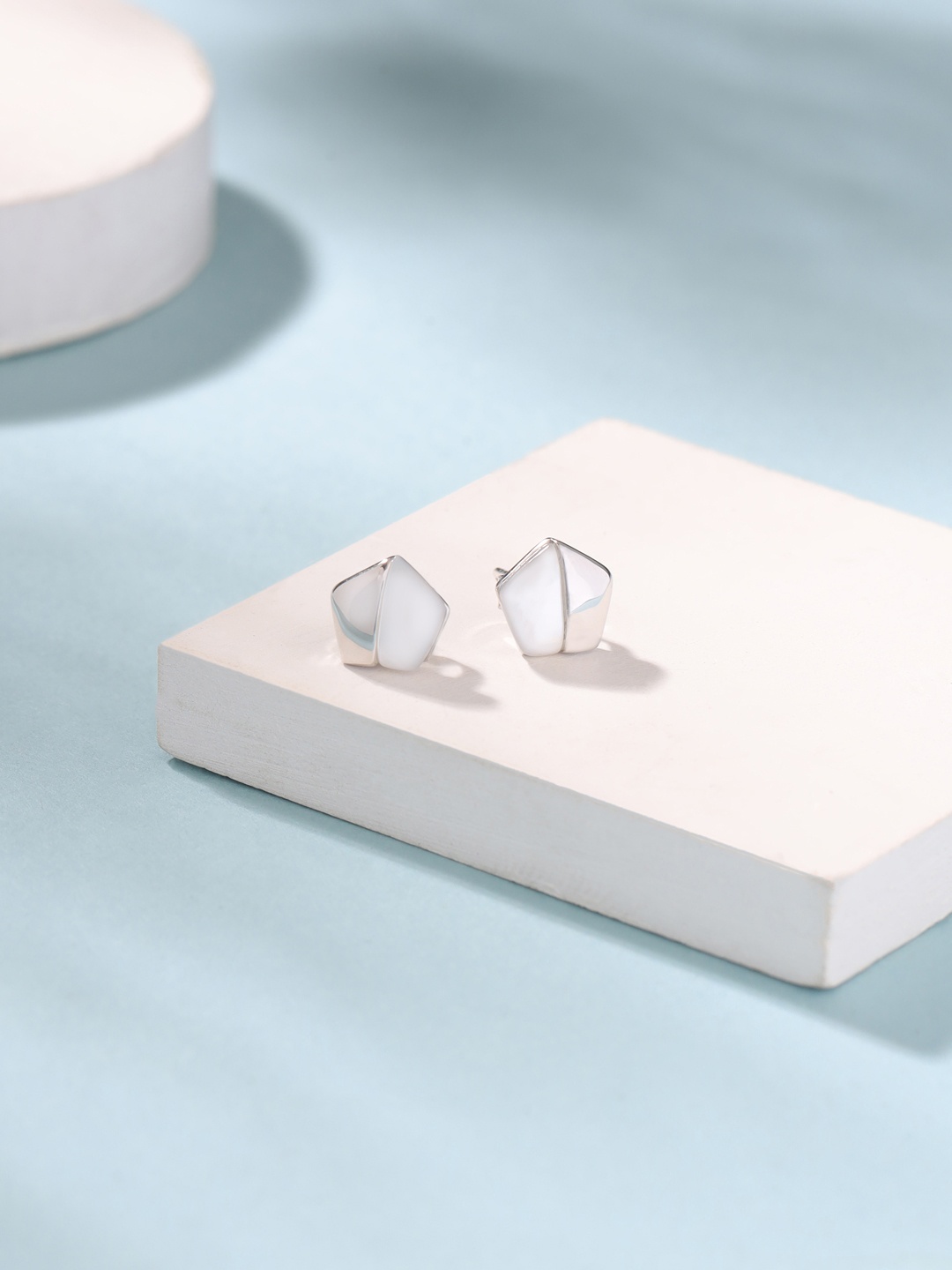 

Kicky And Perky 925 Sterling Silver-Plated Geometric Shaped Studs