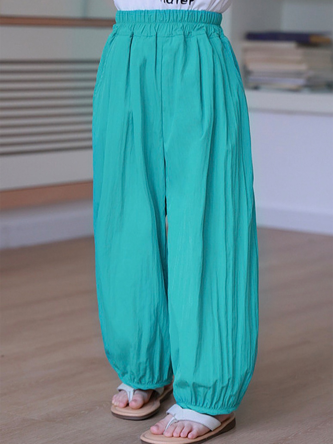 

LULU & SKY Girls High-Rise Trousers, Blue