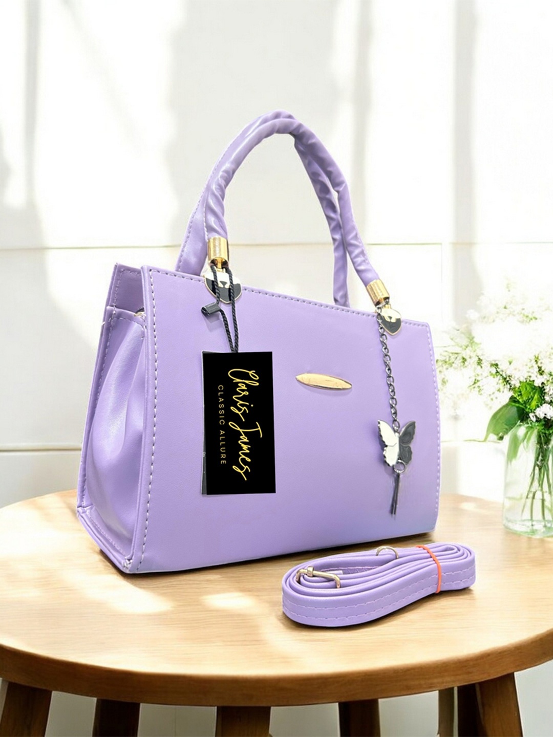 

CLARIS JAMES Animal PU Shopper Sling Bag, Lavender