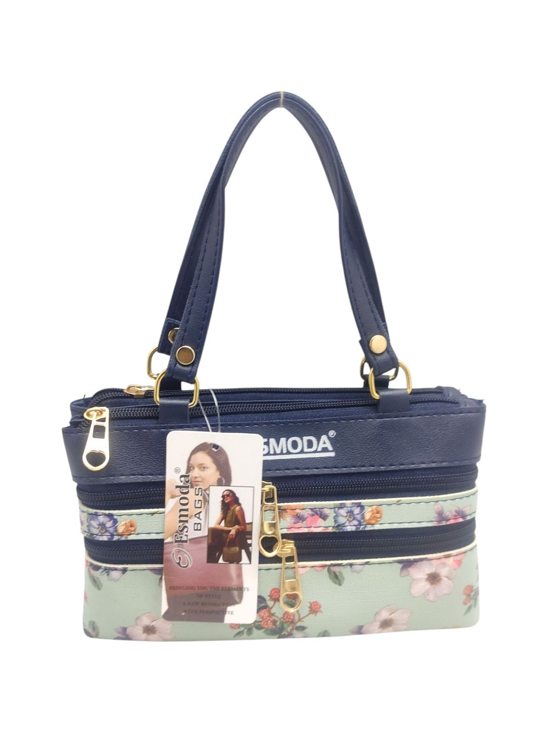 

Esmoda Floral Printed PU Handheld Bag, Blue