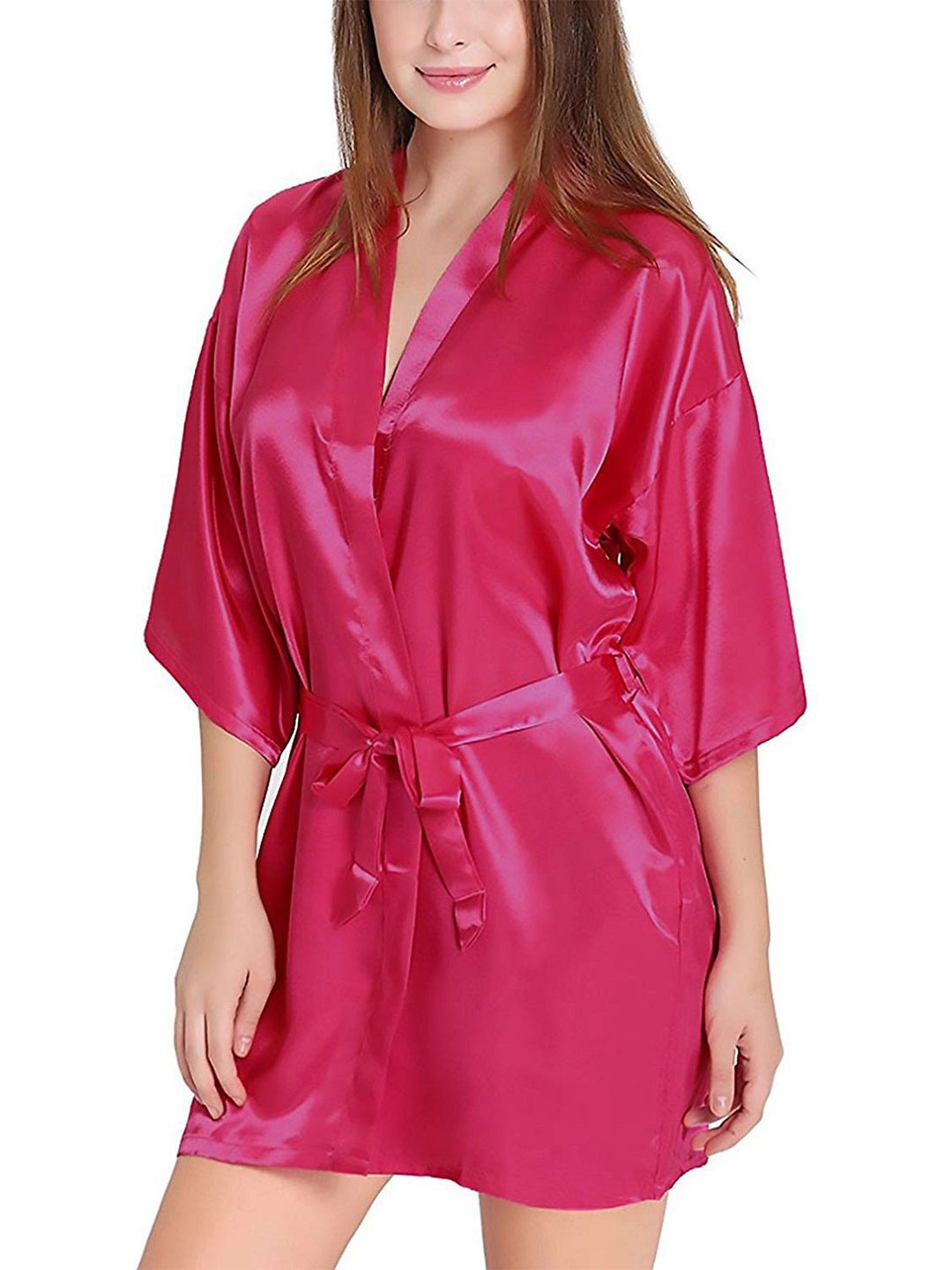 

PYXIDIS Women Shawl Collar Robe, Pink