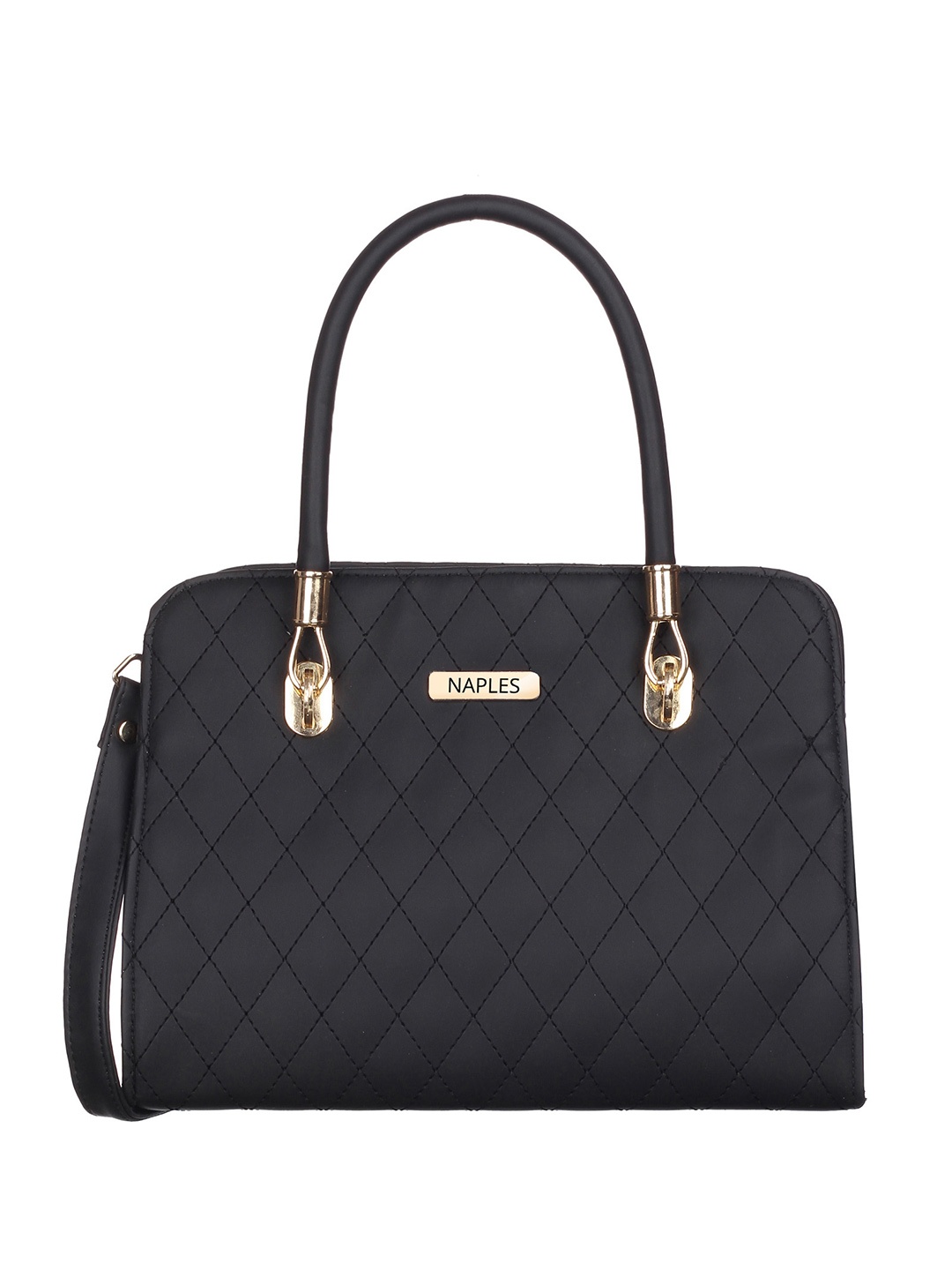 

Naples PU Structured Shoulder Bag, Black