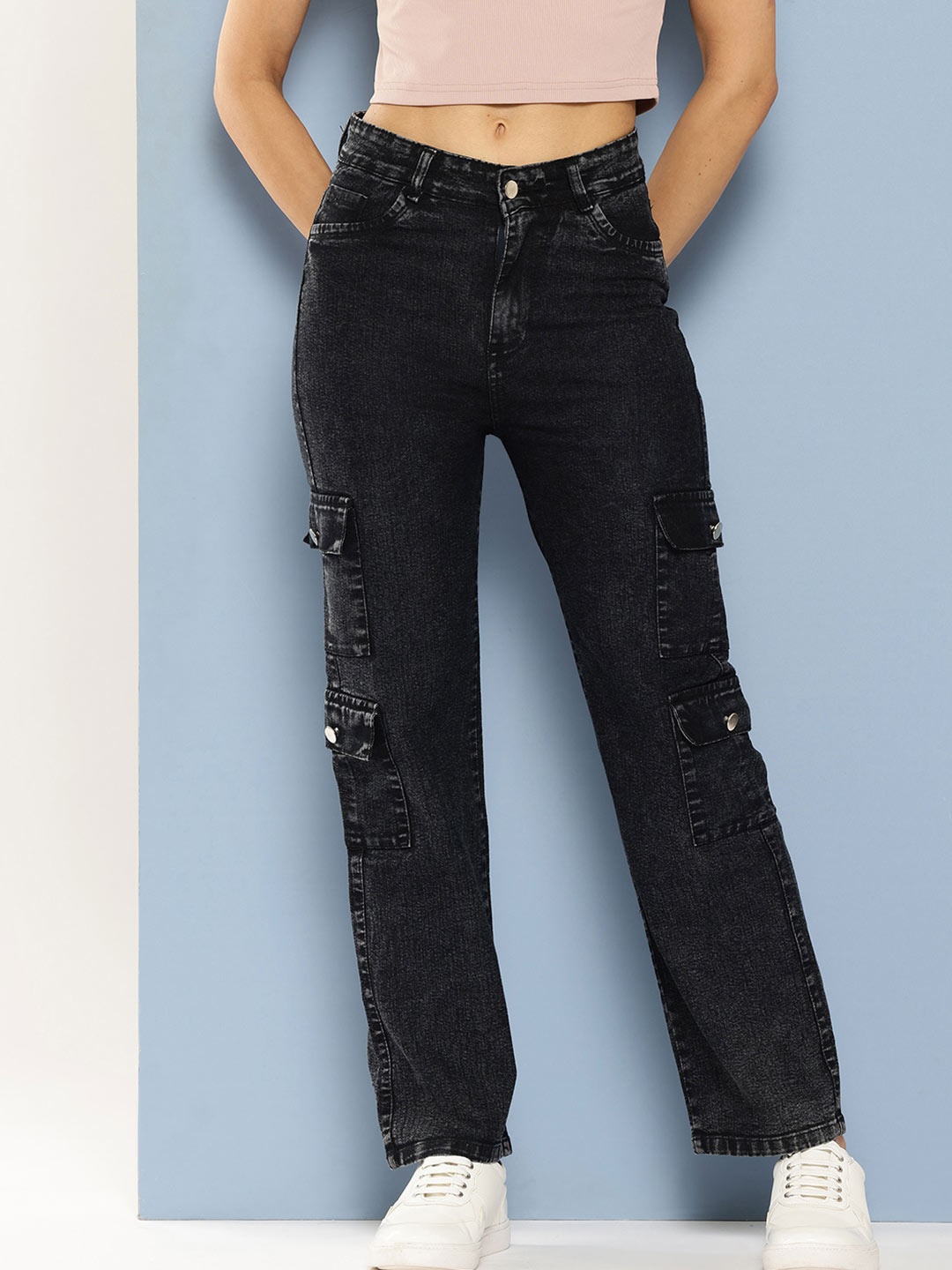 

CORSICA Women Mildly Distressed Jeans, Black