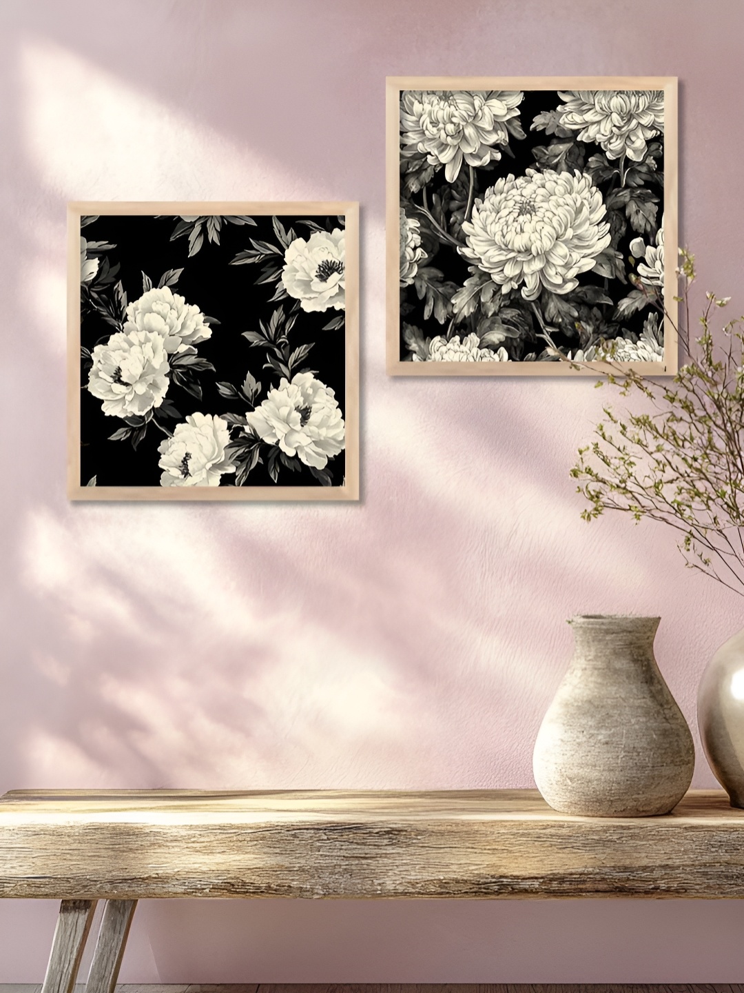

Kotart Brown & Black 2 Pieces Wooden Floral and Botanical Wall Paintings