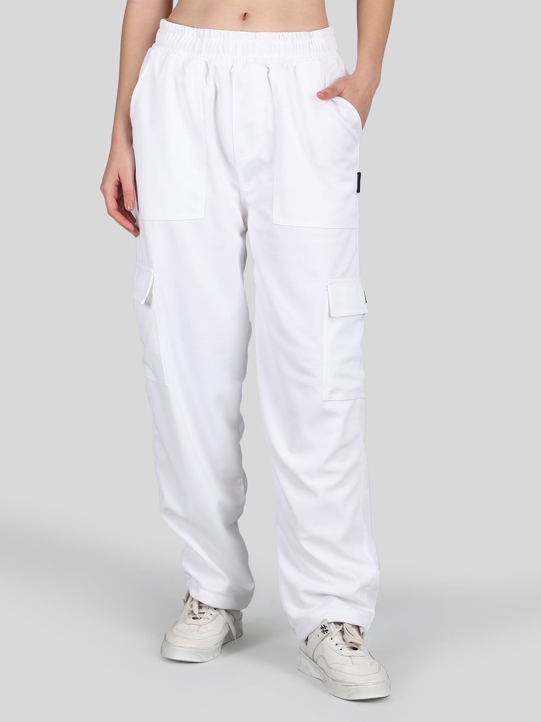 

Raxedo Women's High-Waist Cargo Pants, White