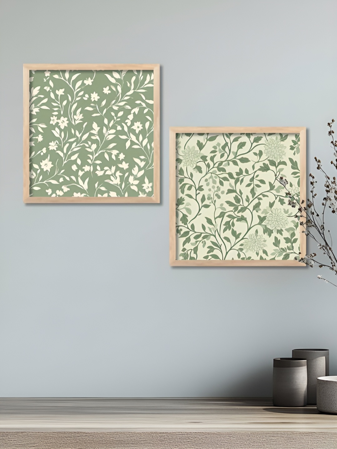 

Kotart Brown & Green 2 Pieces Wooden Floral and Botanical Wall Paintings