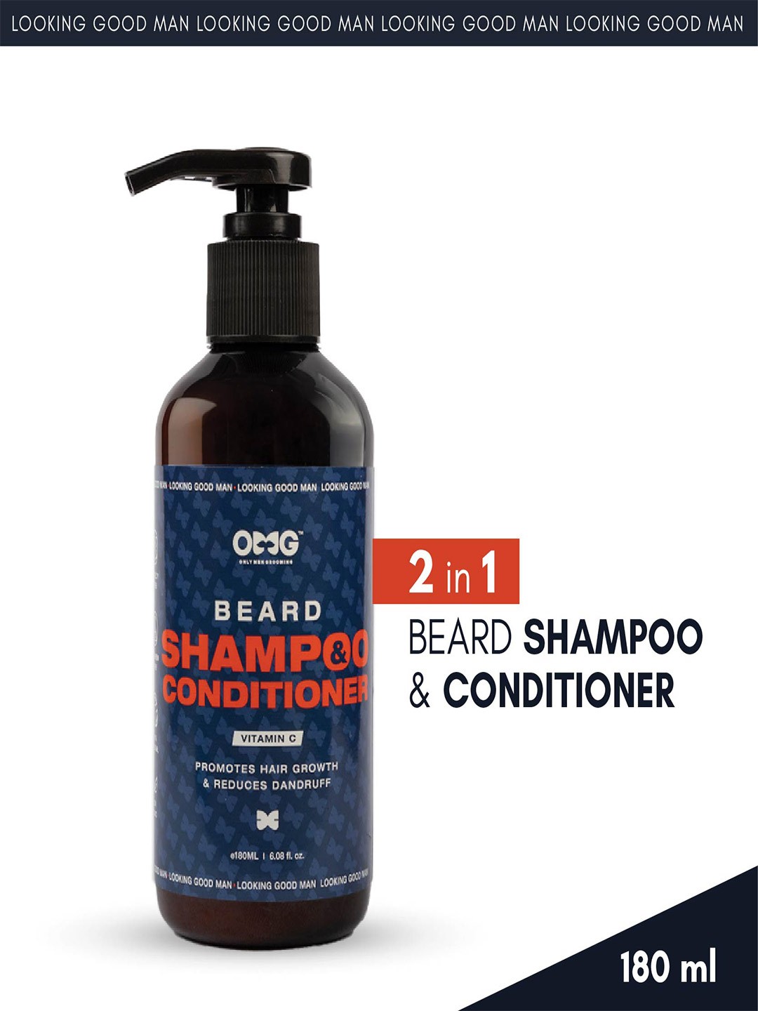

OMG OnlyMenGrooming Set Of 2 Beard Shampoo & Conditioner - 180 ml & Beard Balm - 100 g, Transparent