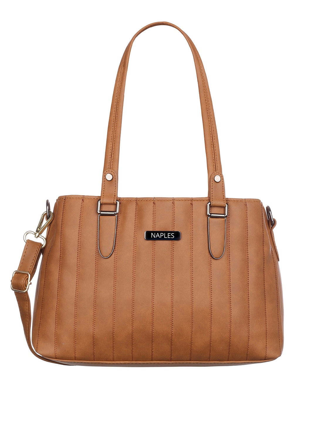 

Naples PU Structured Shoulder Bag, Tan