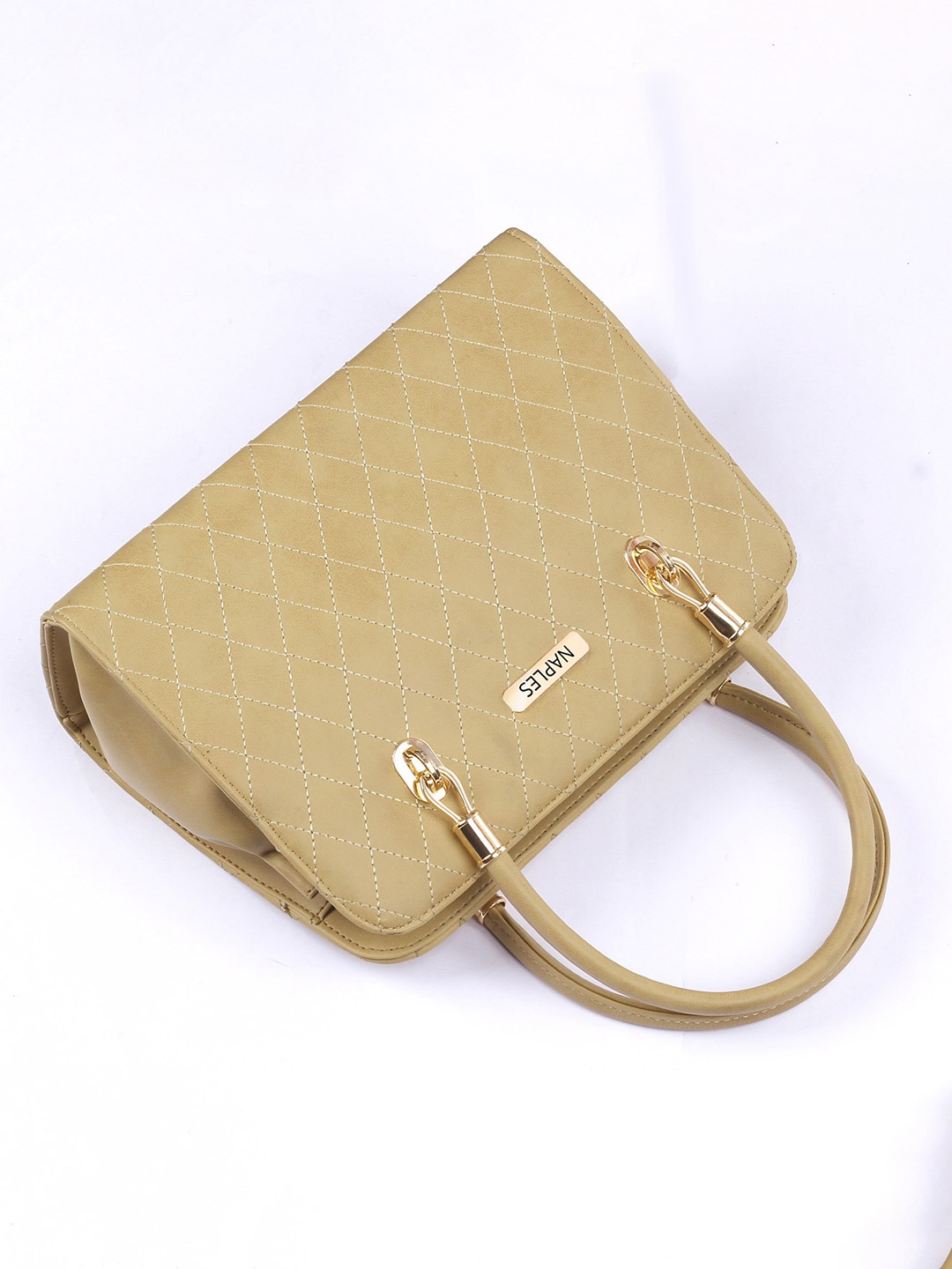 

Naples PU Structured Shoulder Bag, Beige