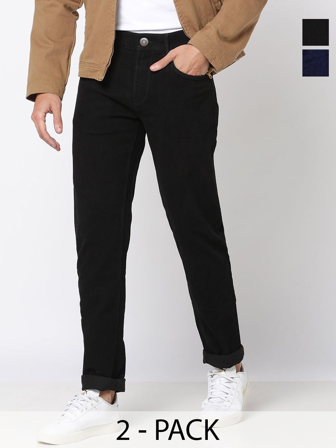 

ComfyStyle Men Jean Stretchable Jeans, Black