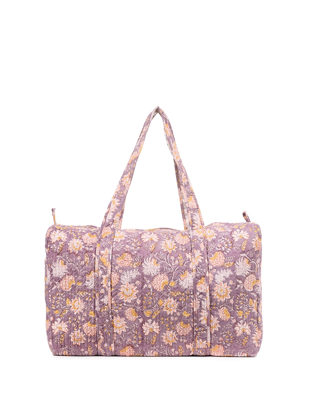 

Block N Style Block Printed Cotton Large Casual Duffel Bag, White