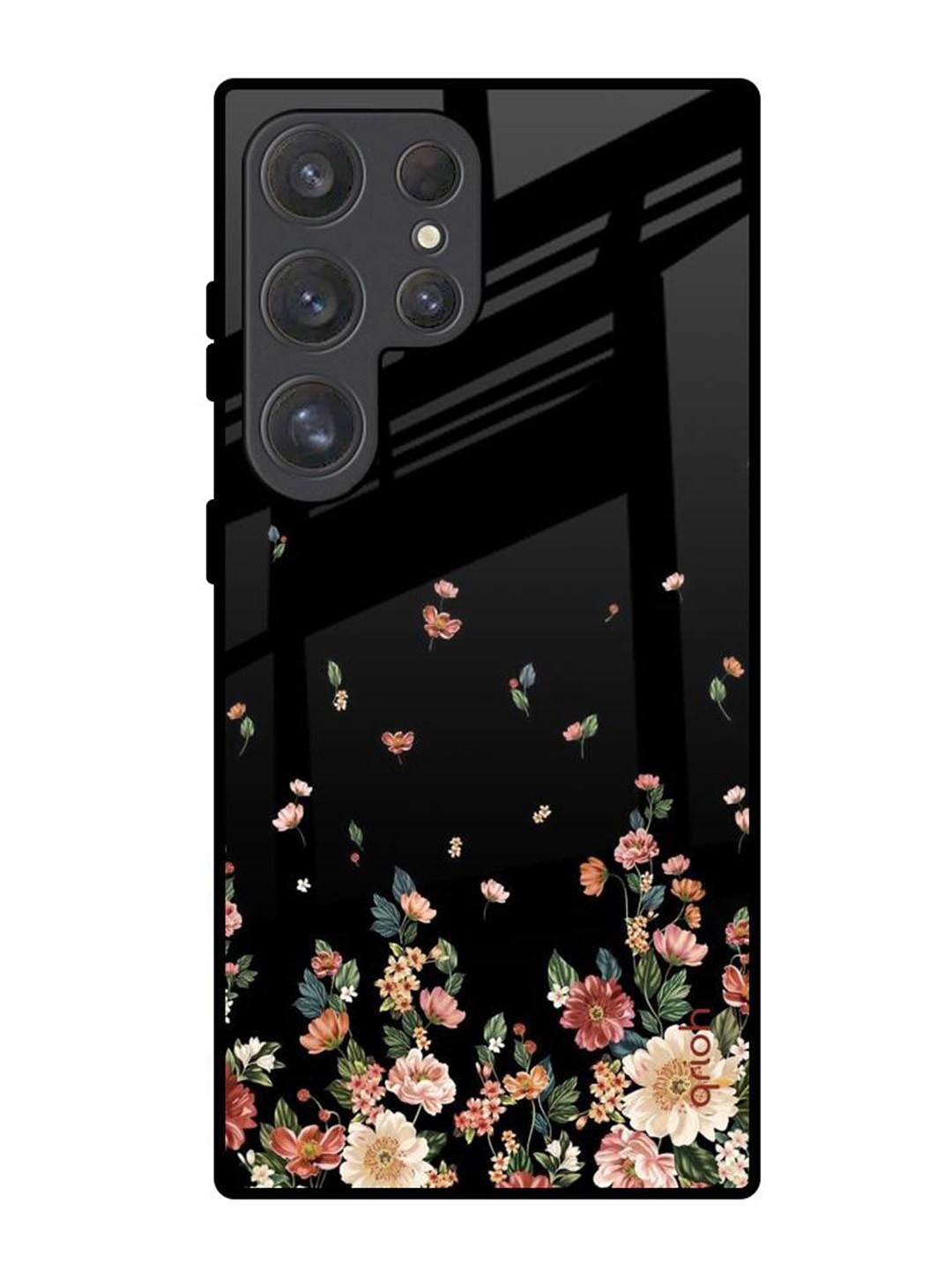 

QRIOH Floral Printed Samsung Galaxy S25 Ultra Back Case Mobile Accessories, Black
