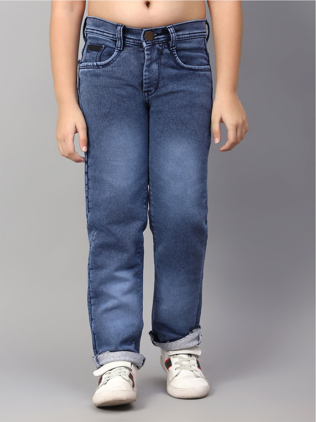 

HIGH FAME Boys Low Distress Heavy Fade Jeans, Blue