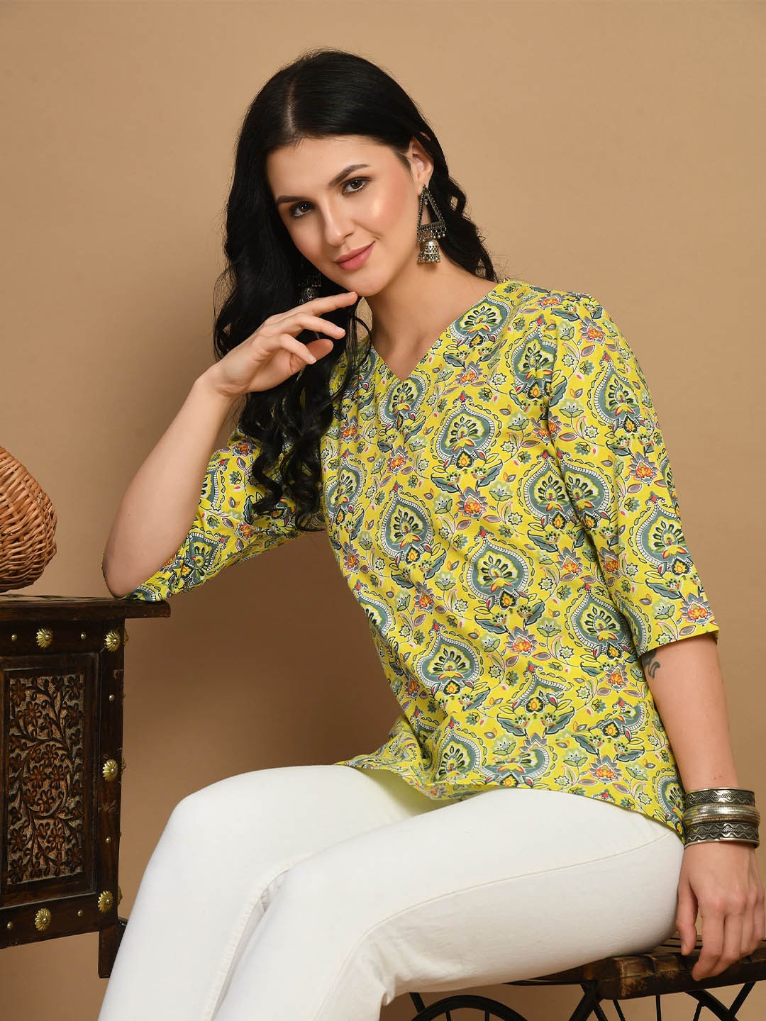 

Metronaut Print Top, Yellow