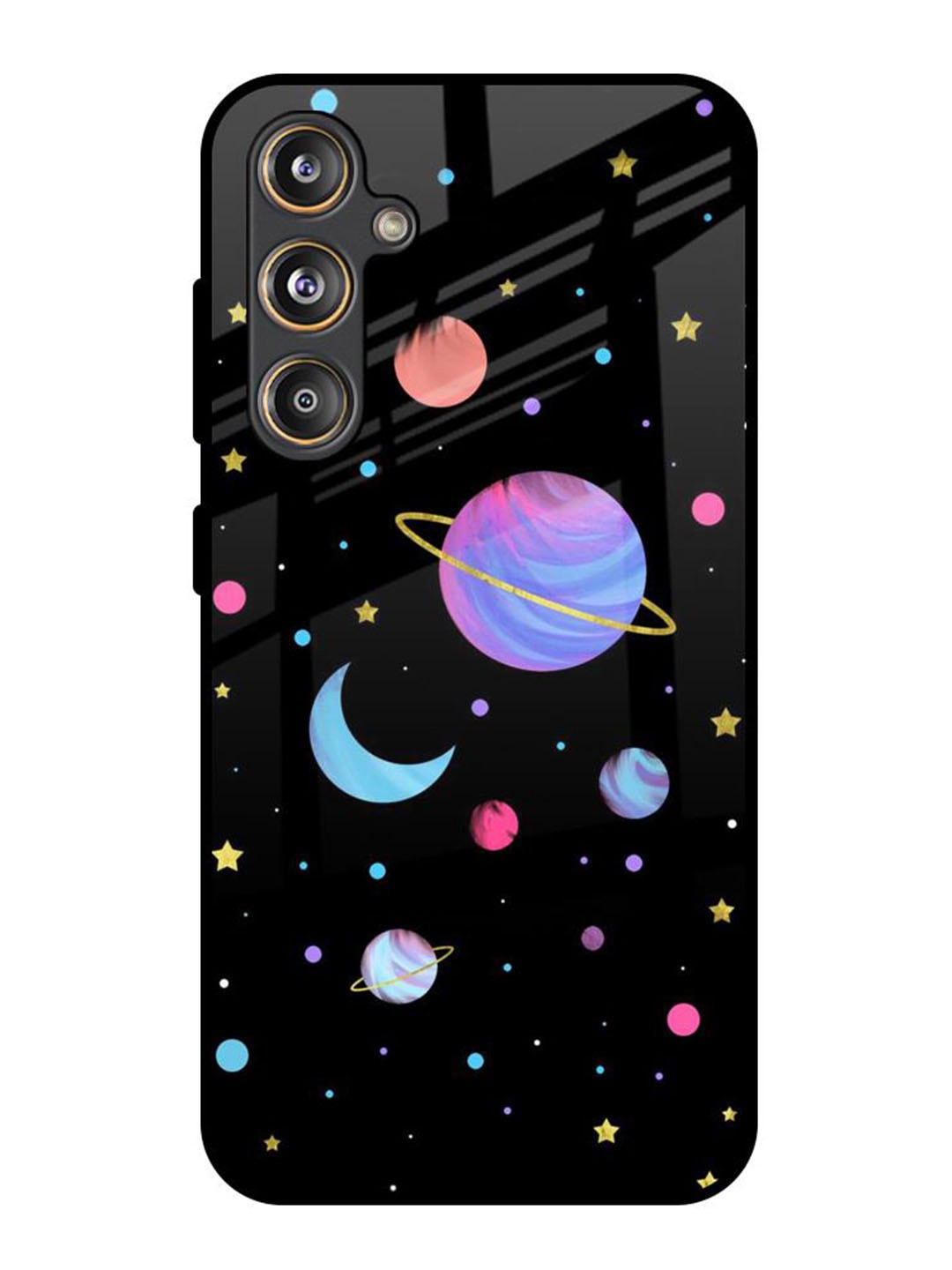 

QRIOH Quirky Planet Play Printed Samsung Galaxy F55 5G Back Case, Black