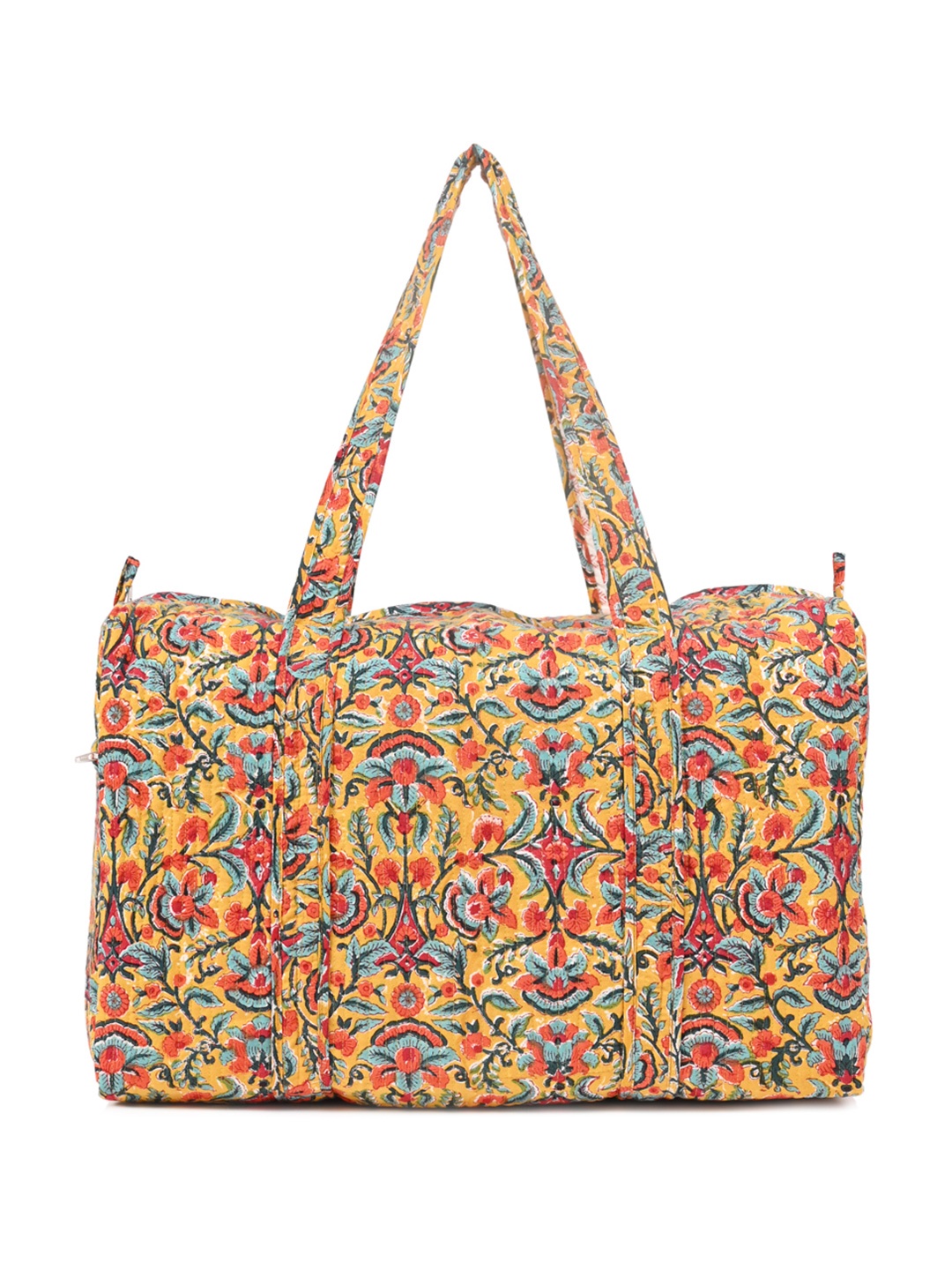 

Block N Style Block Printed Cotton Large Casual Duffel Bag, Red