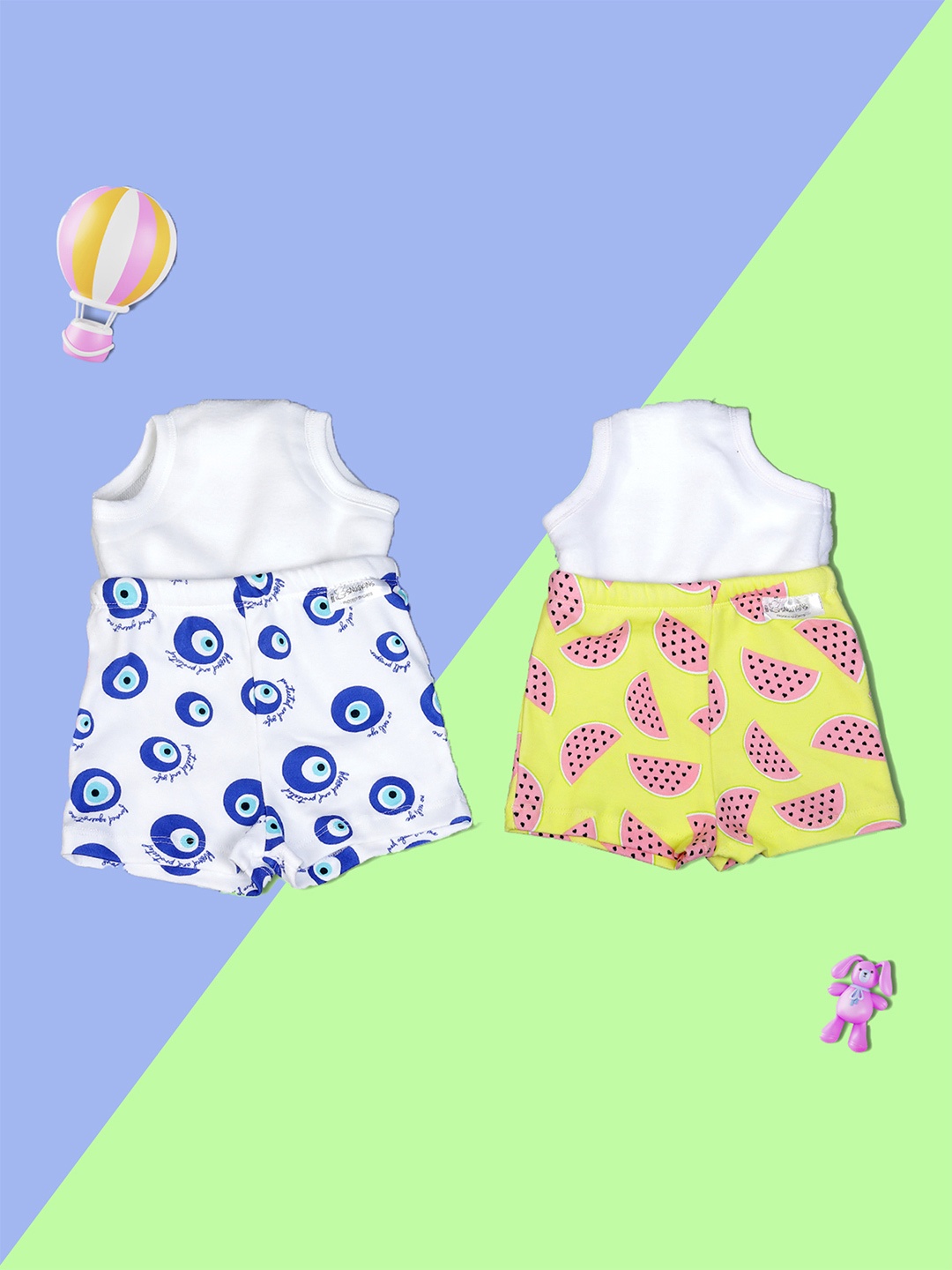 

Snugkins Toddlers Kids Pack of 2 Printed Cotton Potty Training Shorts, White