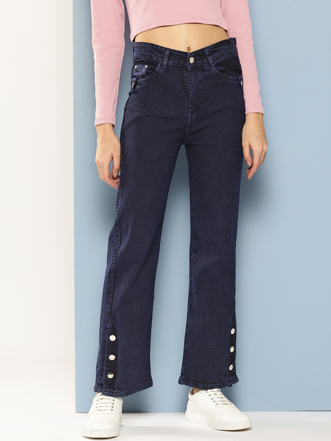 

CORSICA Women Low Distress Jeans, Navy blue