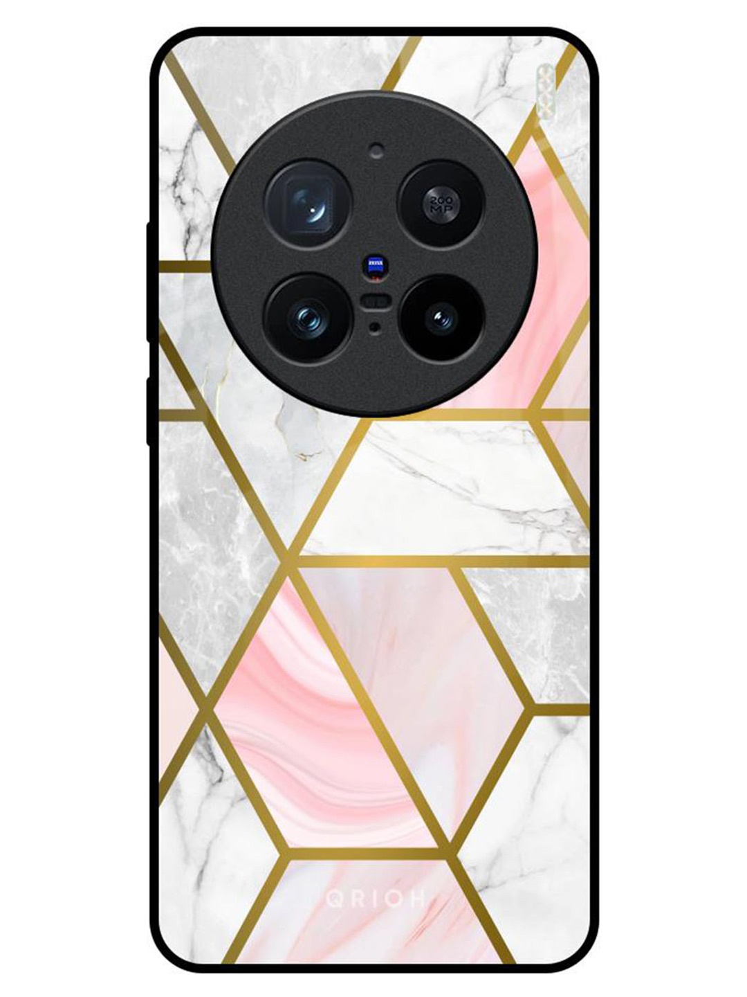

QRIOH Geometric Printed Vivo X200 Pro 5G Back Case Mobile Accessories, White
