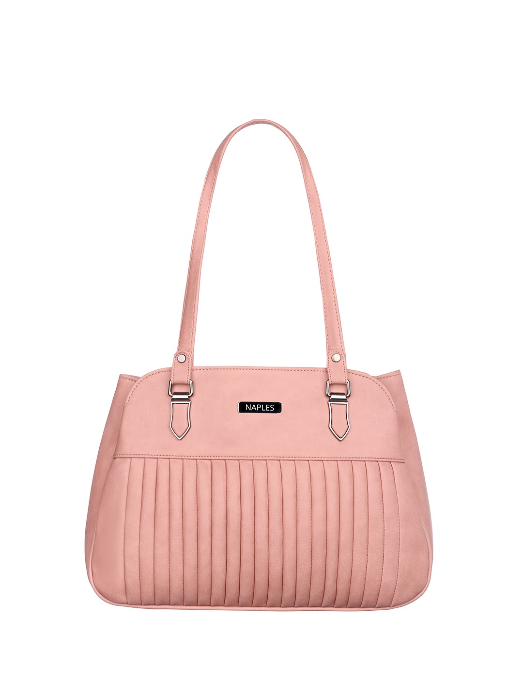 

Naples Women Textured Structured Handheld Bag, Pink