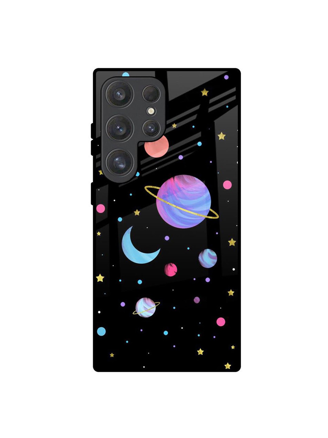 

QRIOH Quirky Printed Samsung Galaxy S25 Ultra Back Case Mobile Accessories, Black
