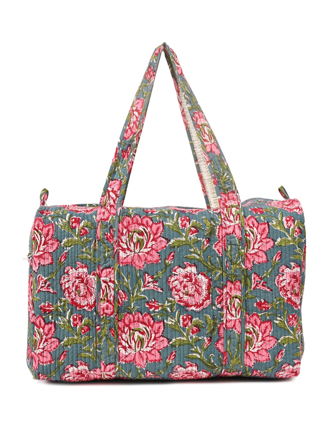 

Block N Style Sunflower Printed Cotton Duffel Bag, Pink
