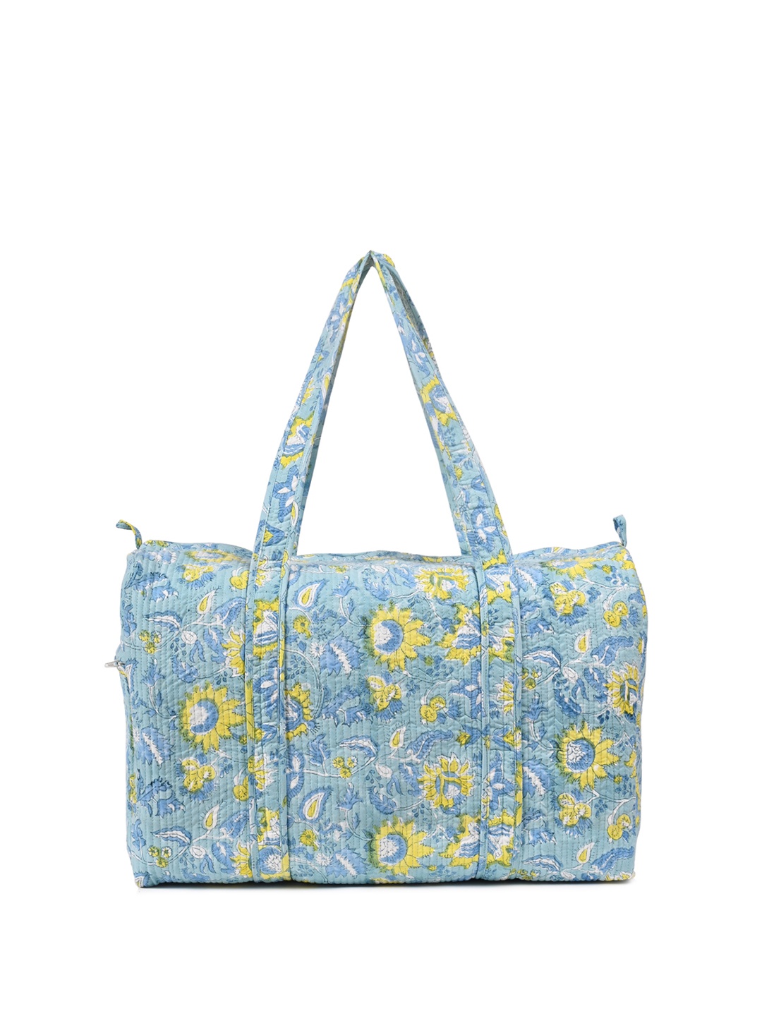 

Block N Style Block Printed Cotton Duffel Bag, Yellow