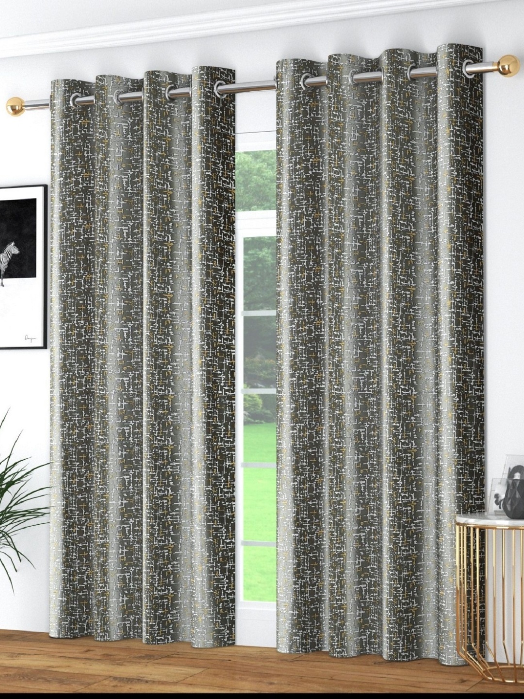 

AaHo Decor Grey 2 Pieces Room Darkening Door Curtain