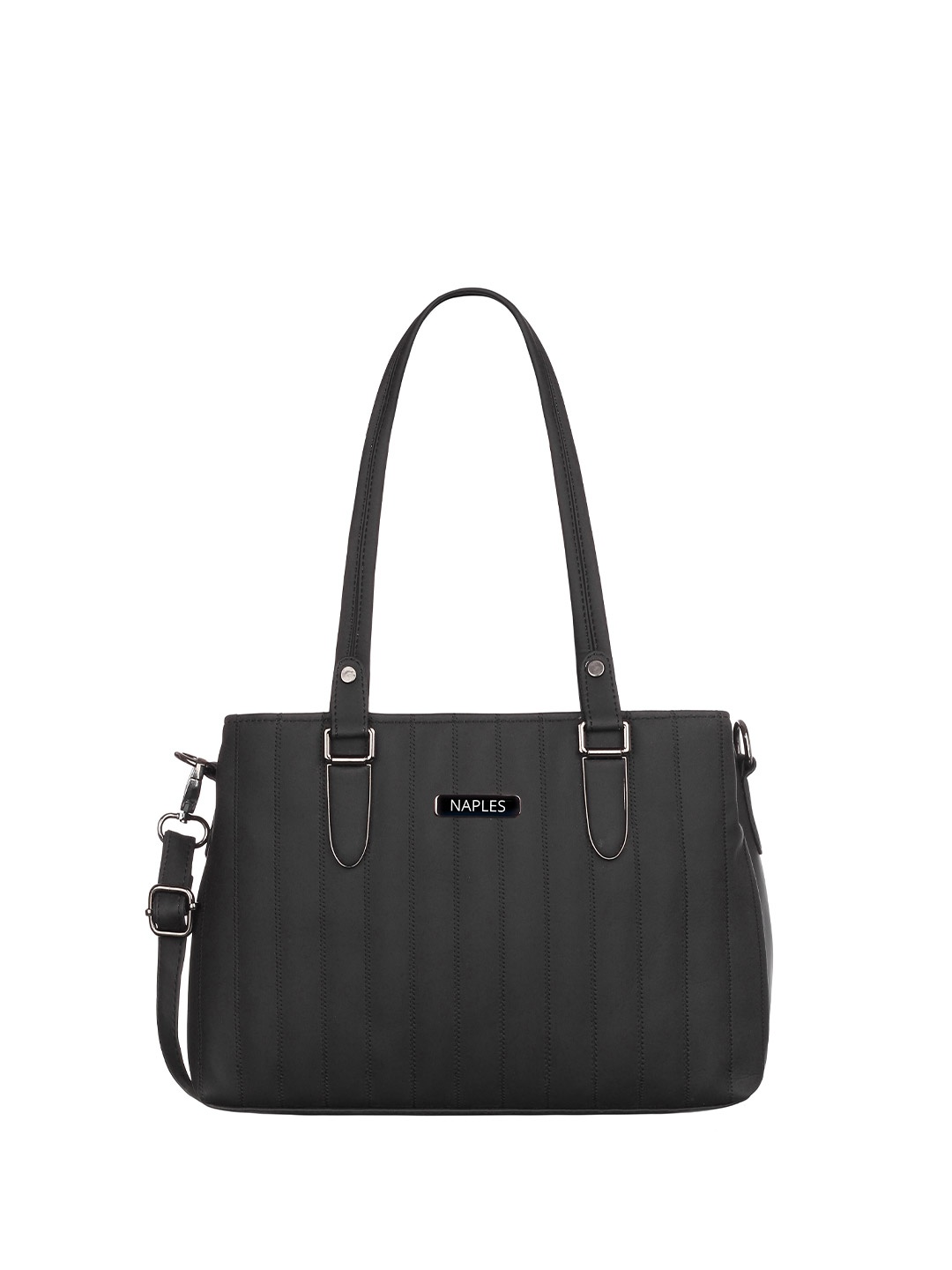 

Naples PU Structured Shoulder Bag, Black