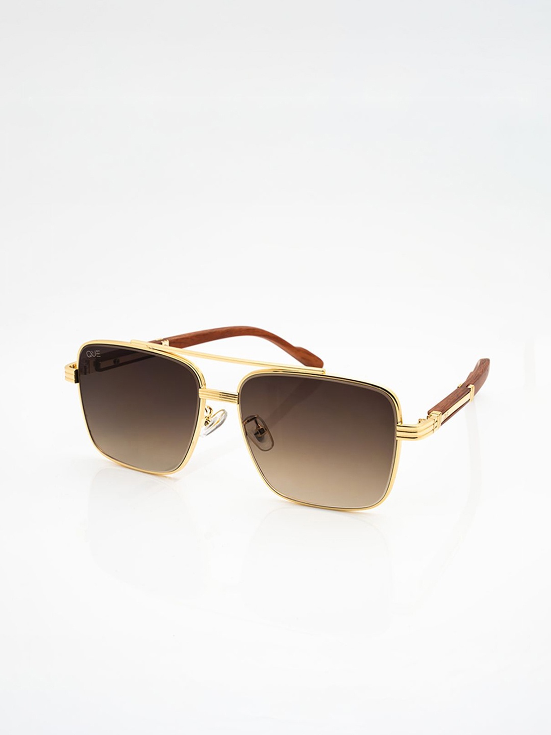 

QUE UNIVERSE Men Square Sunglasses with UV Protected Lens, Brown