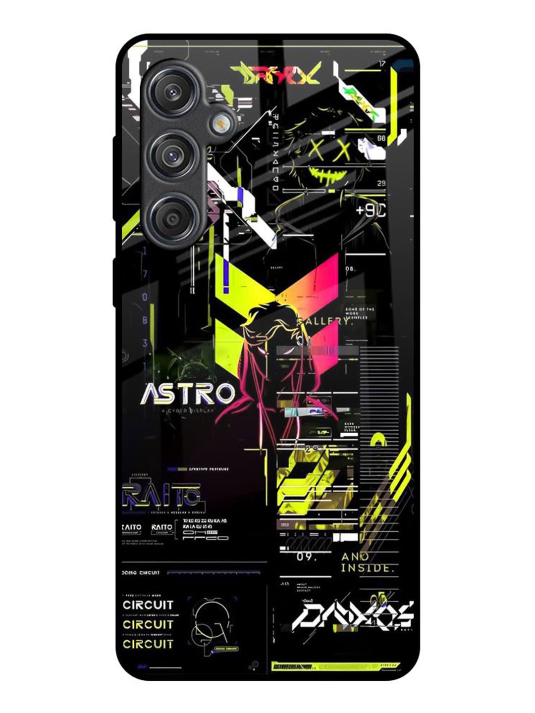 

QRIOH Abstract Printed Samsung Galaxy M55 5G Back Case, Black