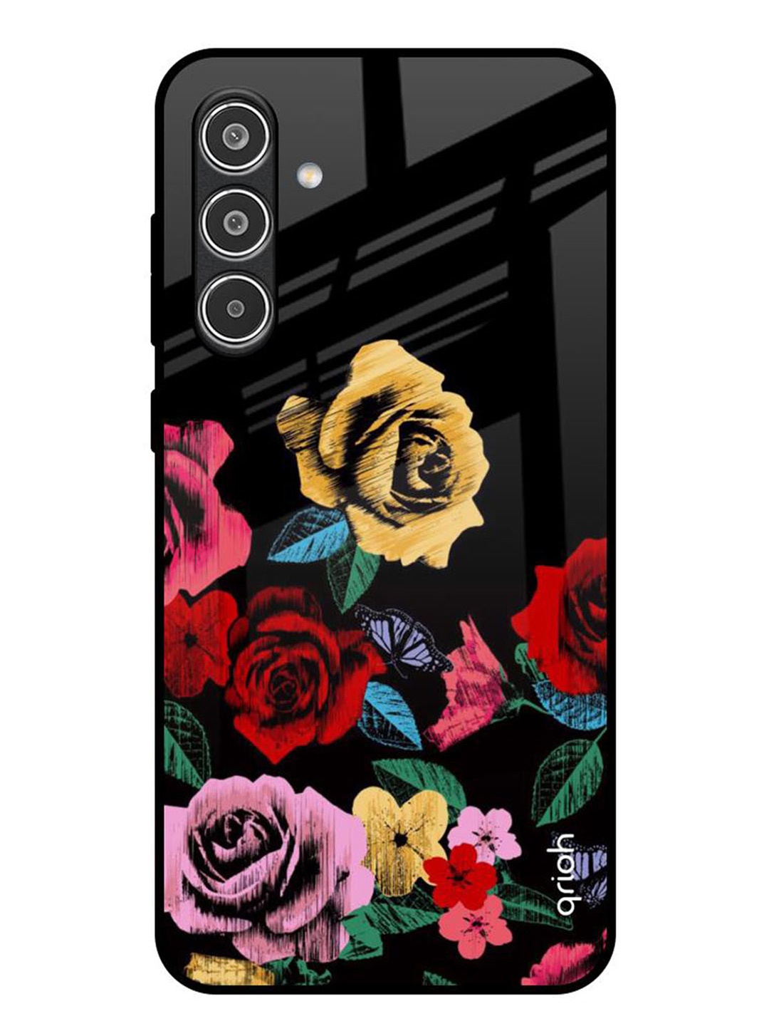 

QRIOH Floral Printed Samsung Galaxy A36 5G Back Case Mobile Accessories, Black