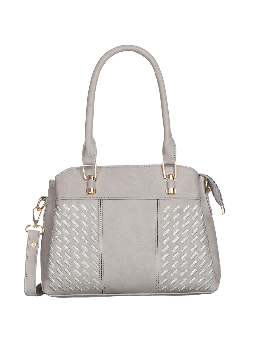 

Naples PU Structured Shoulder Bag, Grey