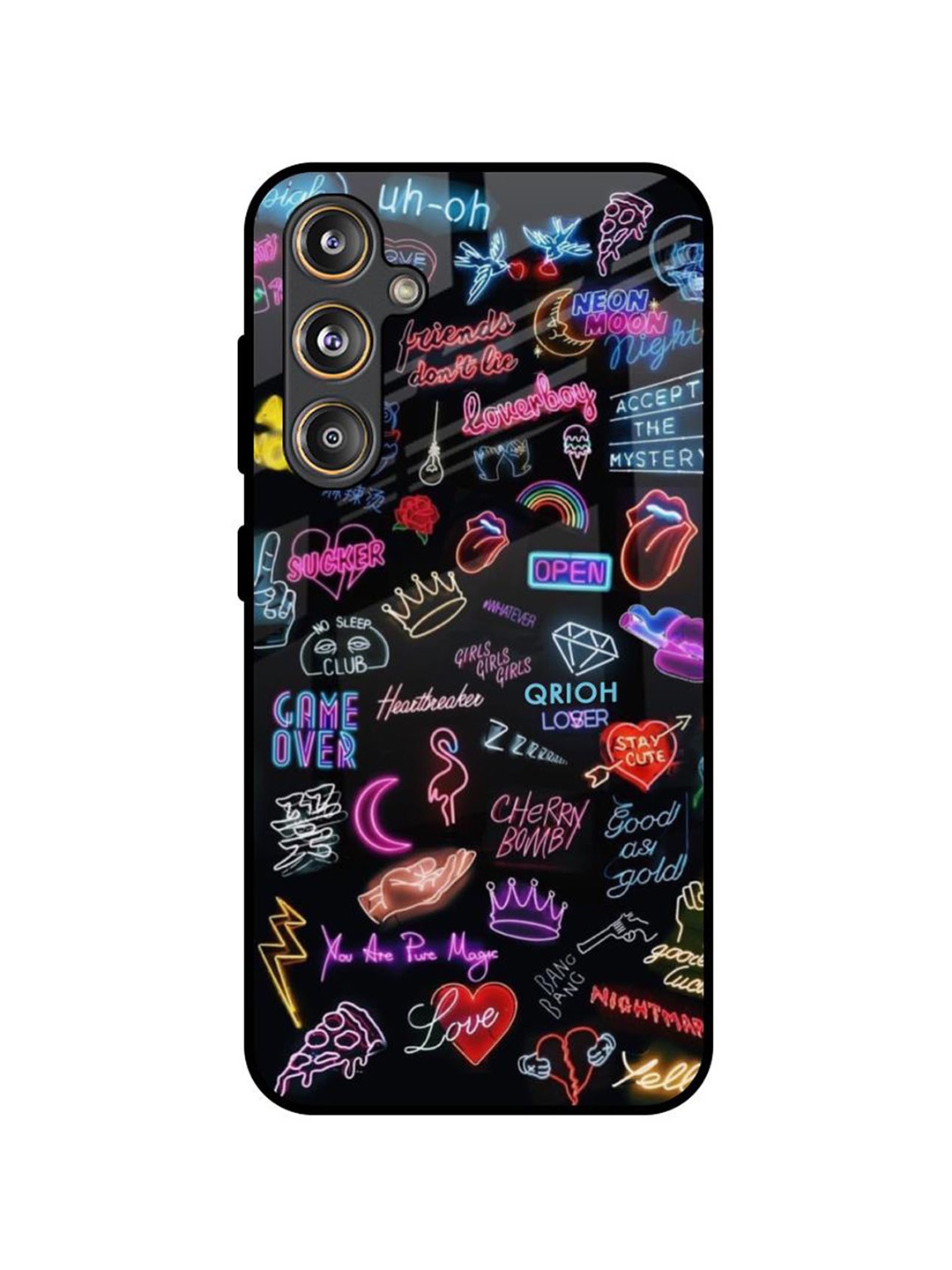 

QRIOH Typography Printed Samsung Galaxy F55 5G Back Case Mobile Accessories, Black