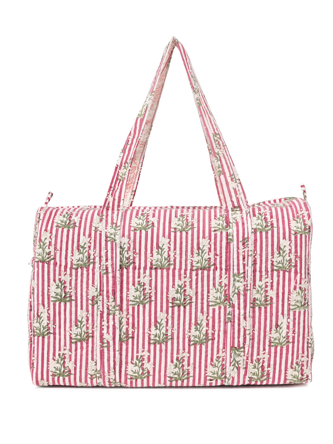 

Block N Style Block Printed Cotton Large Casual Duffel Bag, Green