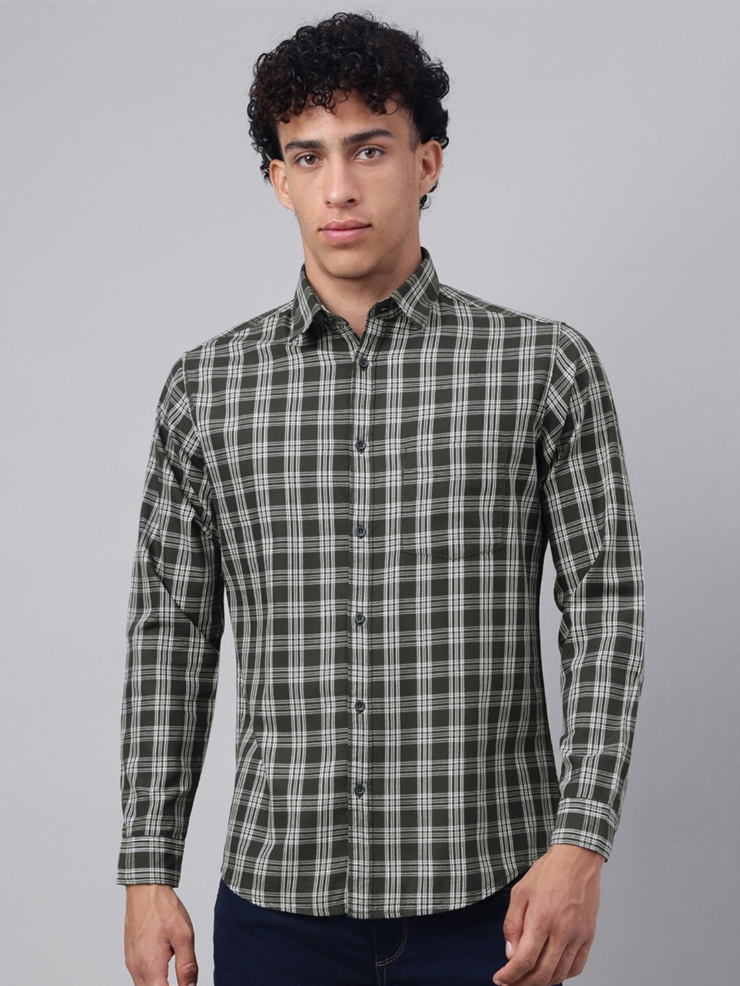 

Richlook Men Comfort Opaque Casual Shirt, Olive