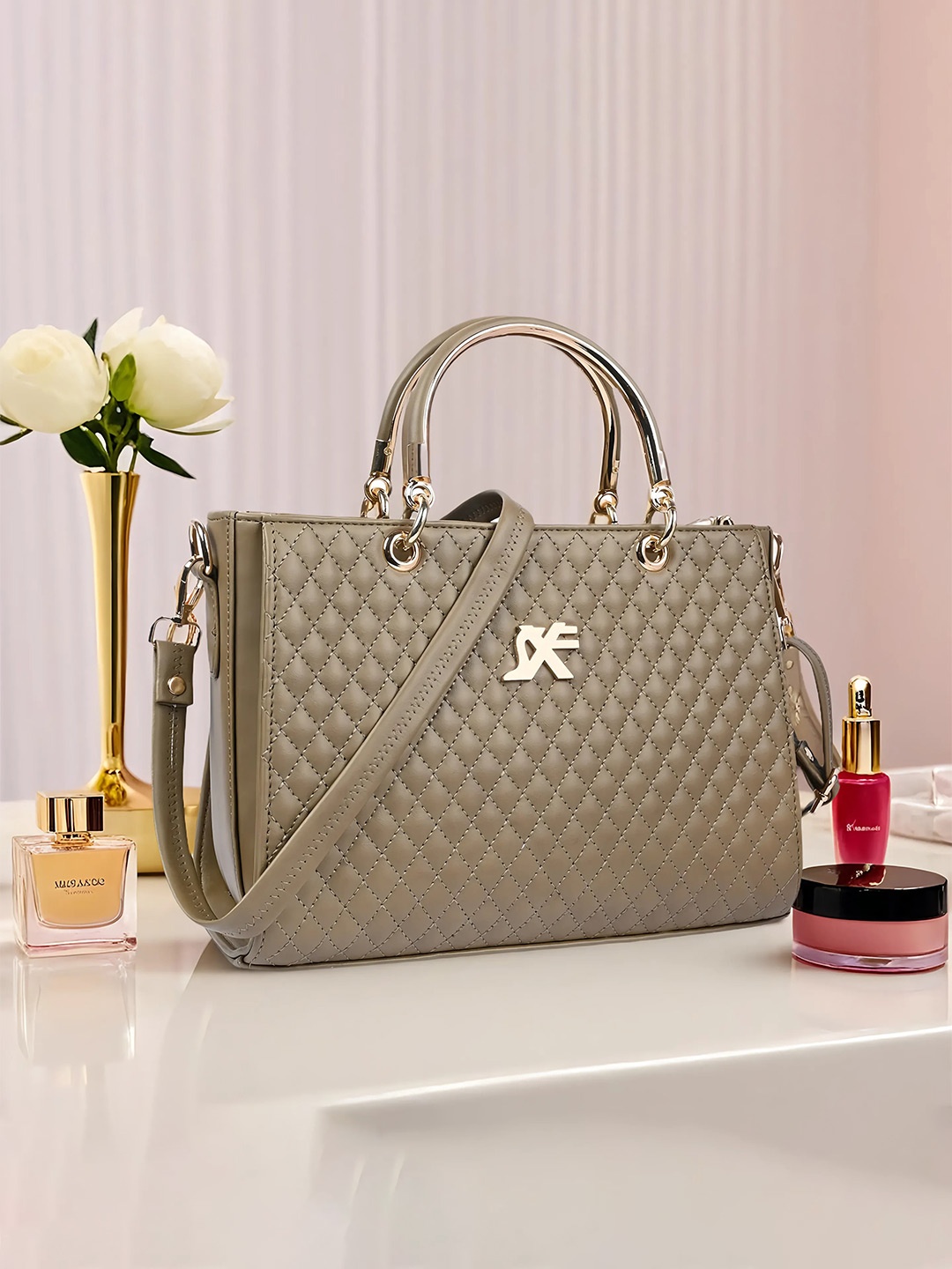 

Speed X Fashion Bucket Handheld Bag with Quilted, Olive