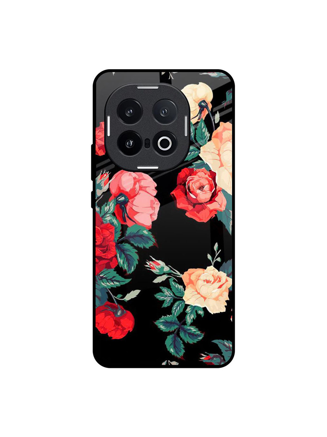 

QRIOH Floral Printed IQOO 13 5G Back Case Mobile Accessories, Black