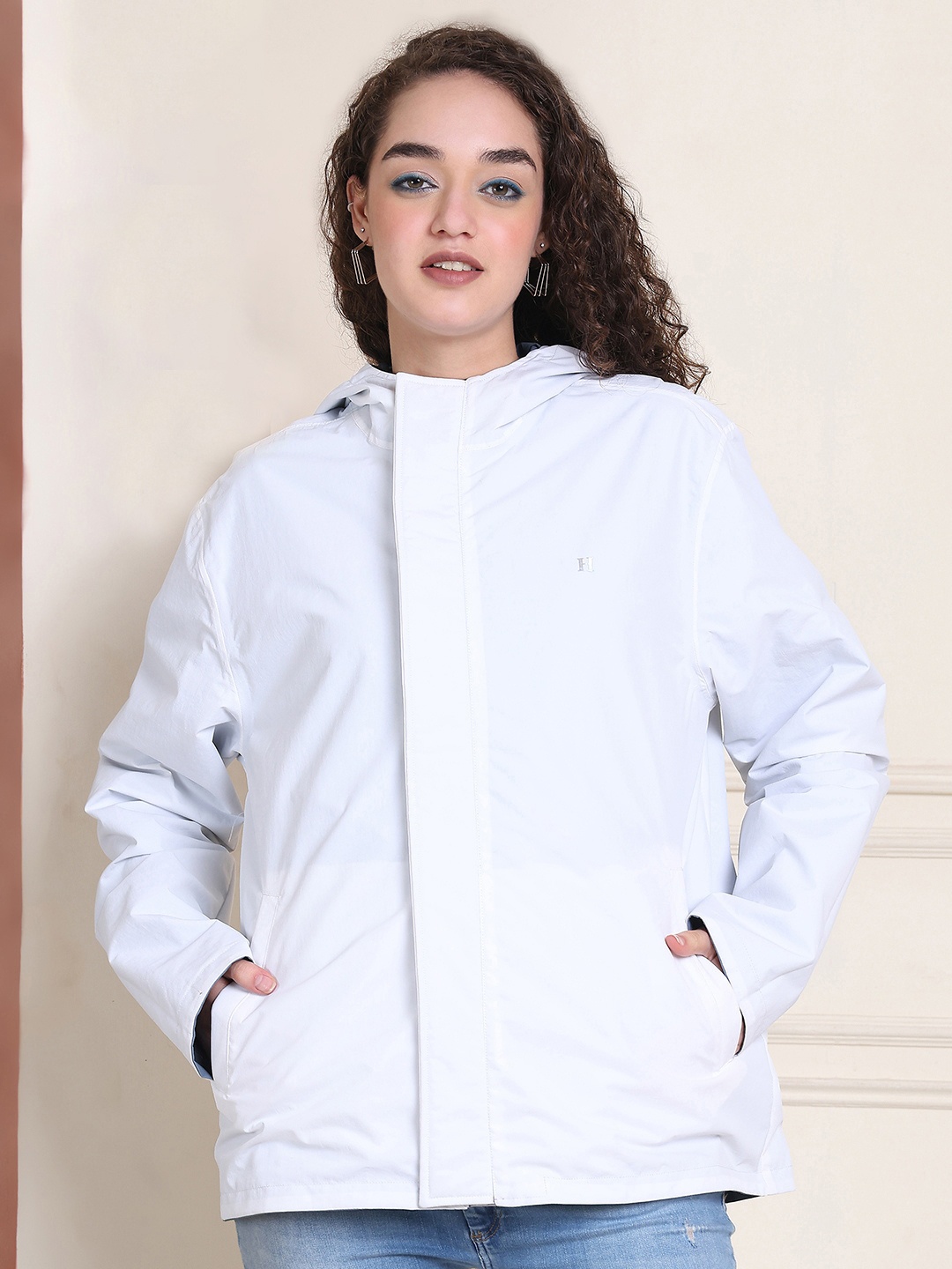 

HOUSE OF VEDAS Women Reversible Outdoor Sporty Jacket with Embroidered, Blue