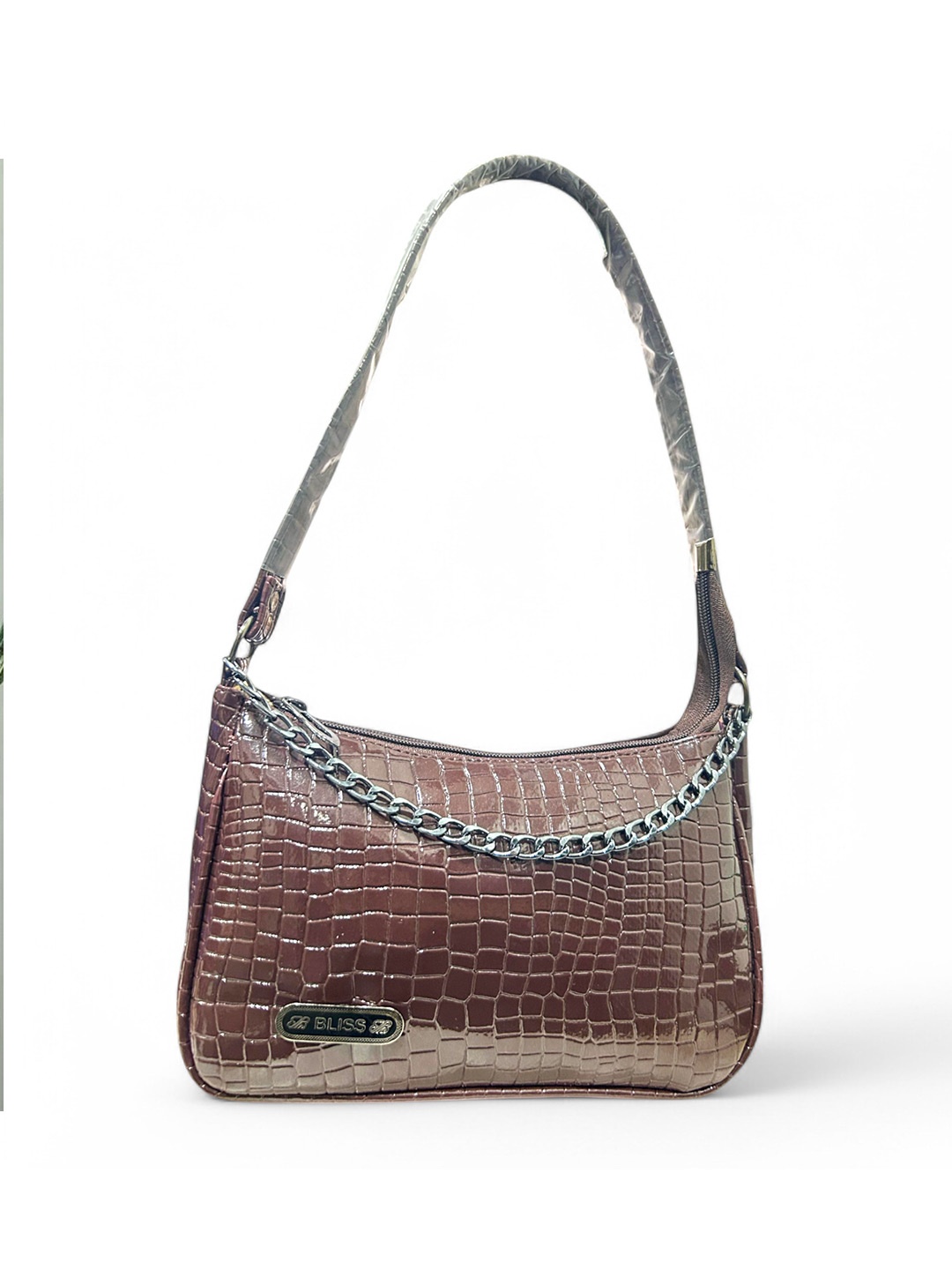 

CLARIS JAMES PU Oversized Structured Sling Bag, Brown