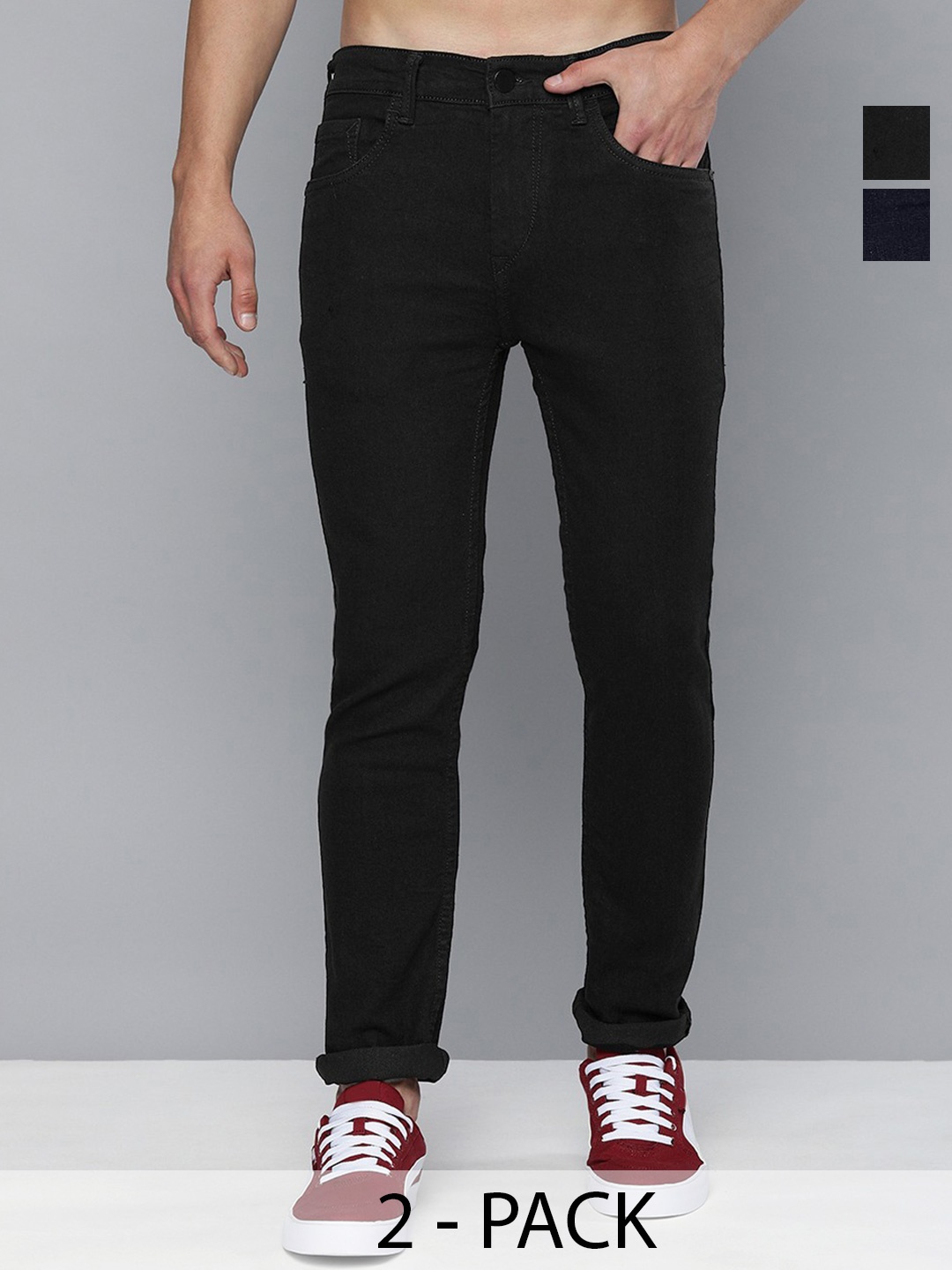 

CLUBROCKS Men Jean Stretchable Jeans, Black