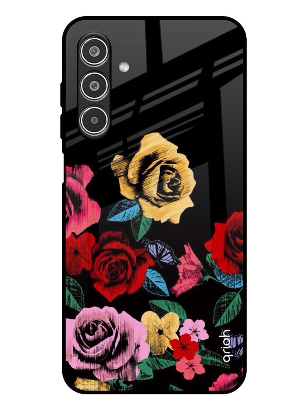 

QRIOH Floral Printed Samsung Galaxy A26 5G Back Case Mobile Accessories, Black