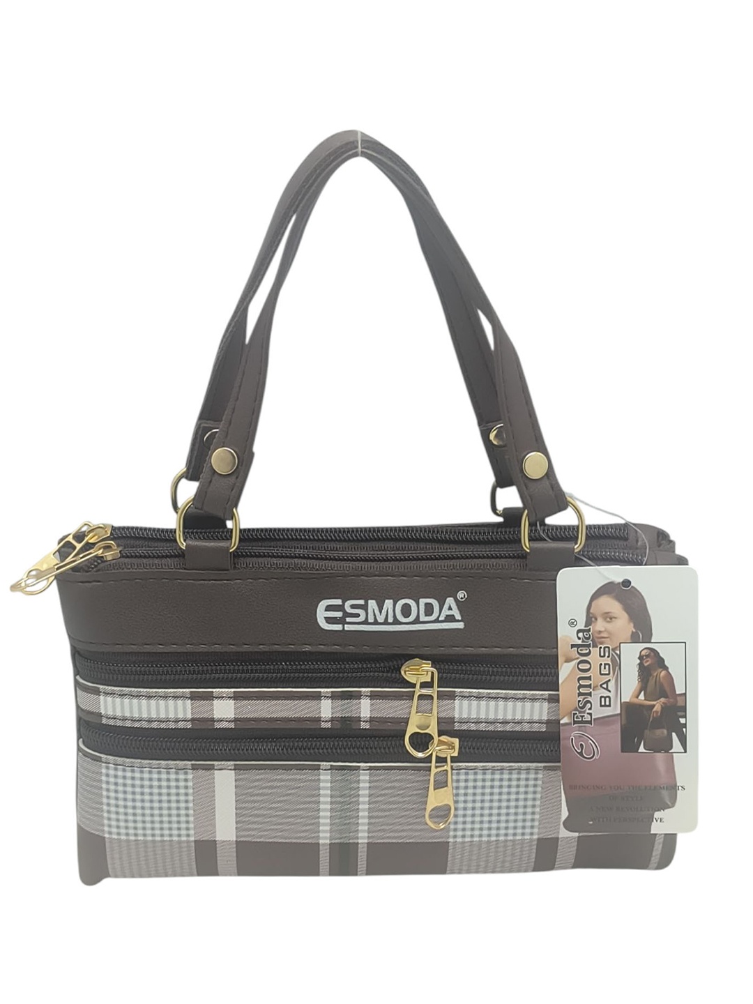 

Esmoda Geometric PU Handheld Bag, Grey