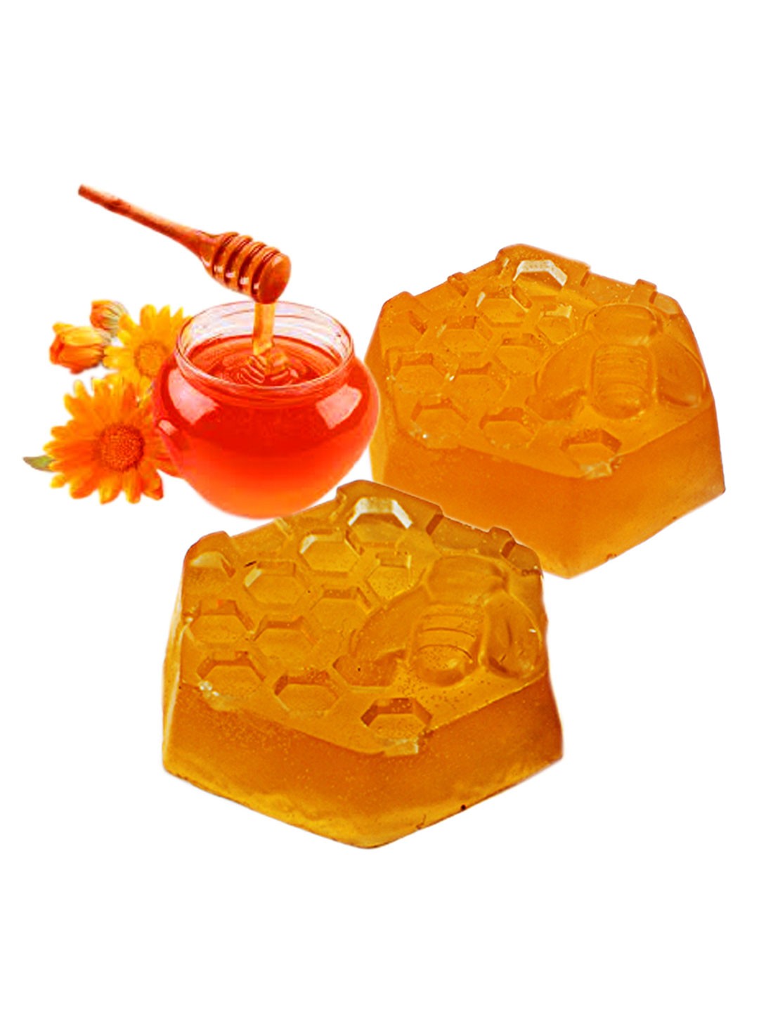 

The Bath Stories Set Of 2 Organic Pure Honey Soap - 70 g Each, Gold